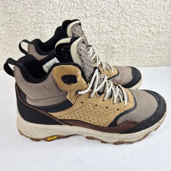 Merrell Speed Solo Mid Waterproof Hiking Boots Suede Leather Vibram Men's 12 - Picture 1 of 7